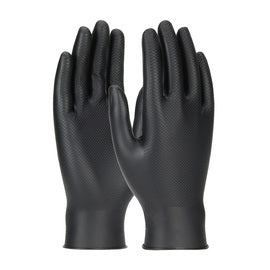 Protective Industrial Products Small Black Grippaz™ Skins 6 mil Nitrile Extended Use Gloves