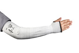 Ansell" Gray HyFlex® 13 Gauge INTERCEPT™ Technology A3 ANSI Level Cut Resistant Sleeve With Elastic Top Closure