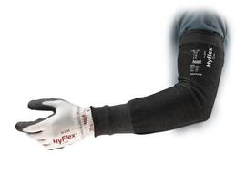 Ansell" Black HyFlex® 15 Gauge INTERCEPT™ Technology A3 ANSI Level Cut Resistant Sleeve With Elastic Top Closure