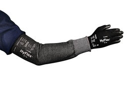 Ansell 18" Gray HyFlex® 15 Gauge INTERCEPT™ Technology A4 ANSI Level Cut Resistant Sleeve With Elastic Top Closure