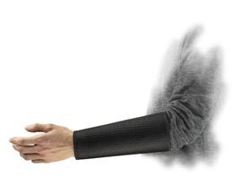Ansell" Black HyFlex® Nylon A3 ANSI Level Cut Resistant Sleeve With Velcro® Closure