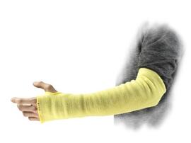Ansell 18" Hi-Viz Yellow HyFlex® Gauge Kevlar® A3 ANSI Level Cut Resistant Sleeve With Elastic Top Closure