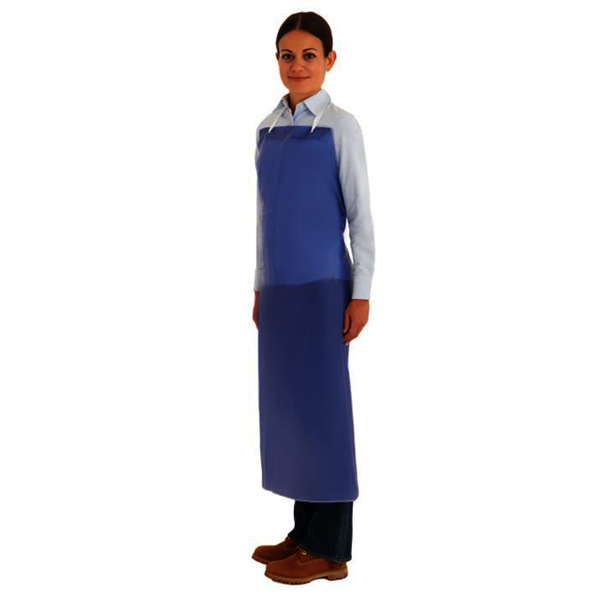 Ansell 33" X 54" Blue/White AlphaTec® 8 mil Vinyl/PVC Apron