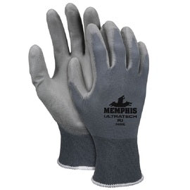 Memphis Glove Medium UltraTech® PU 13 Gauge Polyurethane Palm And Fingertips Coated Work Gloves With Nylon Liner And Knit Wrist