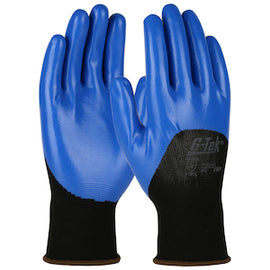 Protective Industrial Products Large G-Tek® 15 Gauge Nitrile Palm, Finger And Knuckles Coated Work GlovesWith Nylon Liner
