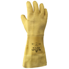 SHOWA™ Heavy Duty Natural Rubber Full Hand Coated Work Gloves With Cotton Liner And Gauntlet Cuff