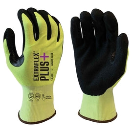 Armor Guys Extraflex® Plus 15 Gauge Black Hi Vis Yellow Nitrile Palm Coated Work Gloves With Hi Vis Yellow Extraflex® Plus Liner And Knit Wrist Cuff
