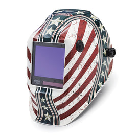 Lincoln Electric VIKING 3350 Series Red/Blue/White Welding Helmet With 3.74" x 3.34" Variable Shades 5 - 13 Auto Darkening Lens 4C Lens Technology
