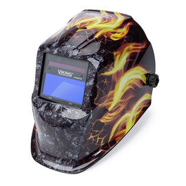 Lincoln Electric VIKING 1740 Series Black/Yellow/Orange Welding Helmet With 3.78" x 1.67" Variable Shades 9 - 13 Auto Darkening Lens 4C Lens Technology