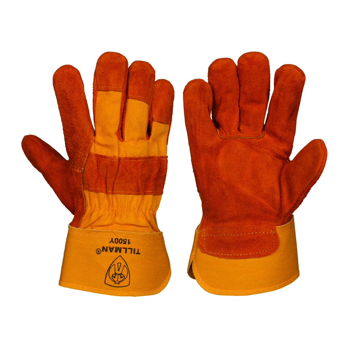 Tillman™ Large Tan And Yellow Select Shoulder Split Cowhide With Canvas Back And Rubberized Safety Cuff