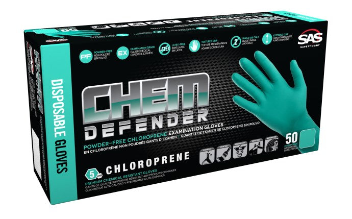 SAS Safety - Chem Defender Powder-Free Exam Grade Chloroprene - 5 Mil