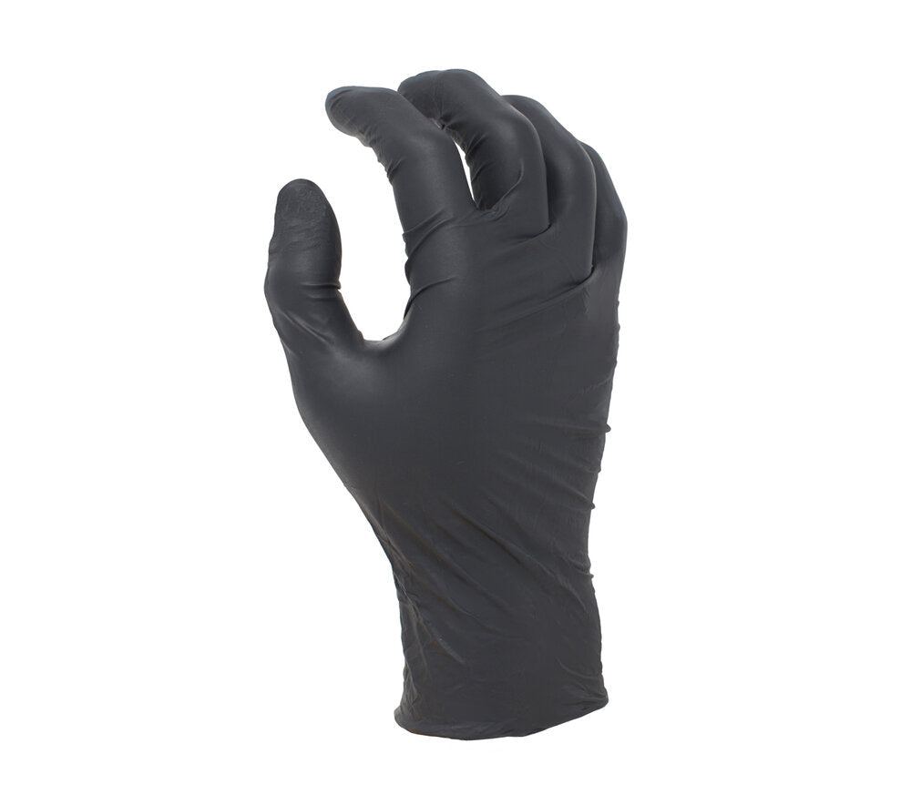 6 mil Black nitrile disposable, 9 1/2" length, powder free, textured finish, industrial grade