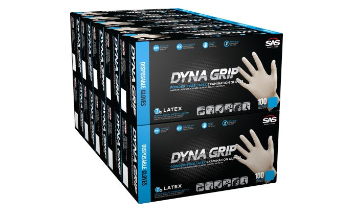 Dyna Grip Powder-free White Latex Exam Gloves - Case