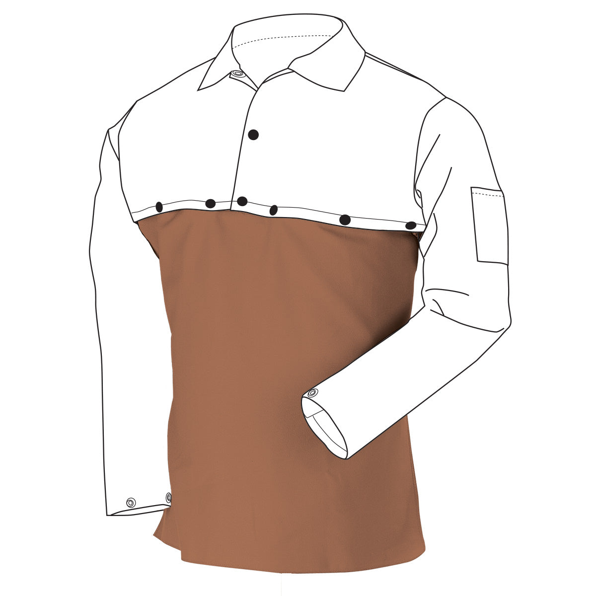 Black Stallion 12 oz. Flame Resistant Cotton 20 Inch Bib For Cape Sleeve, Brown - FB2-20B