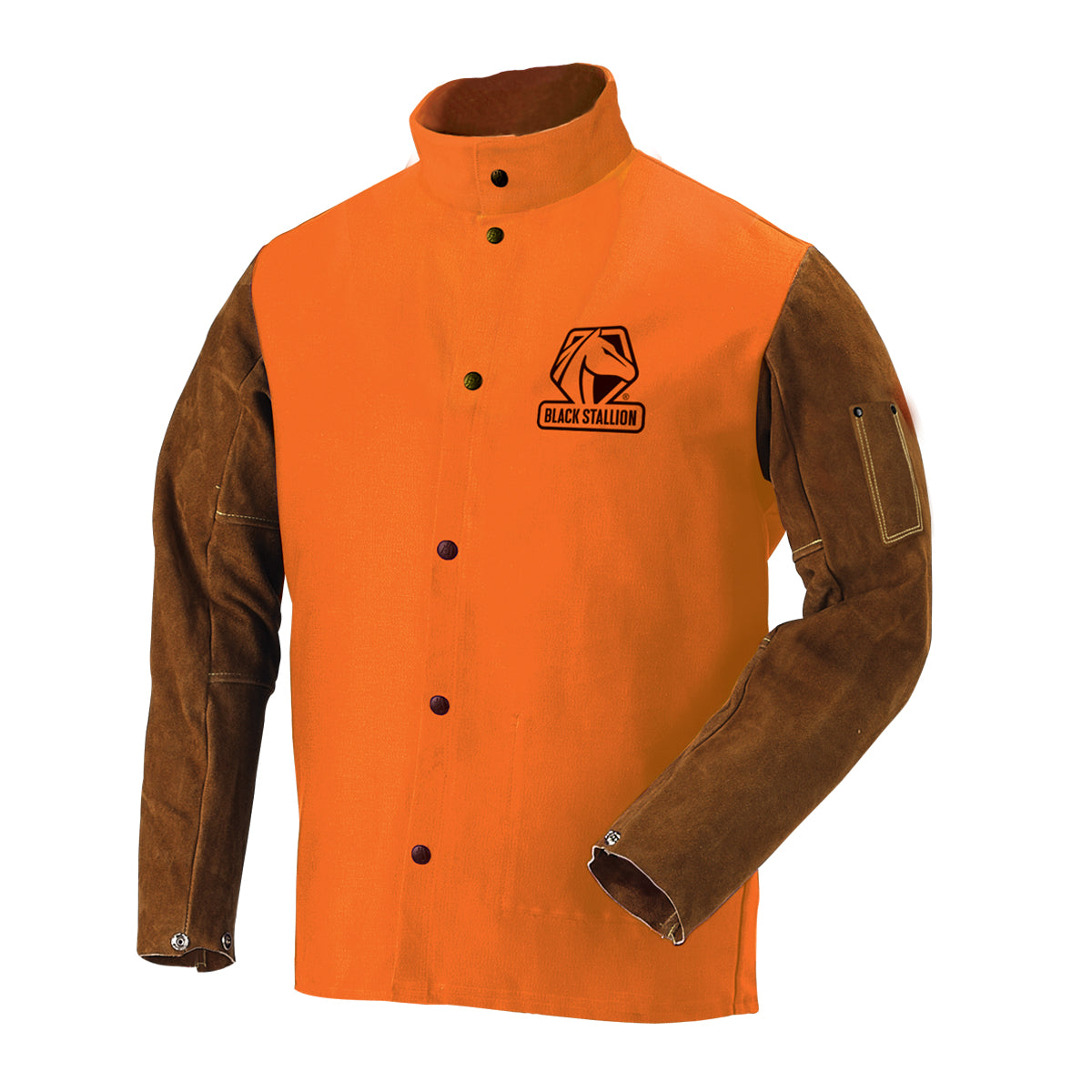 Black Stallion FR Cotton & Cowhide Hybrid Welding Jacket, Orange - FO9-30C/BS