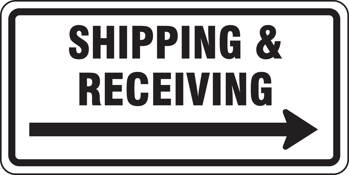 12" X 24" Black And White Engineer Grade Reflective Aluminum Traffic Signs "SHIPPING & RECEIVING"
