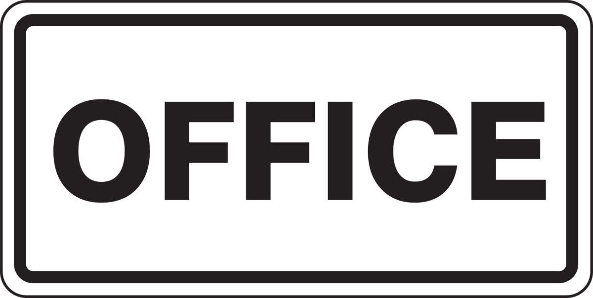 12" X 24" Black And White Engineer Grade Reflective Aluminum Traffic Signs "OFFICE"