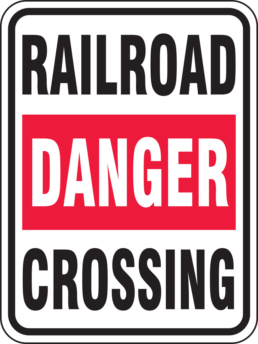 24" X 18" Red, Black And White Engineer Grade Reflective Aluminum Traffic Signs "DANGER RAILROAD CROSSING"