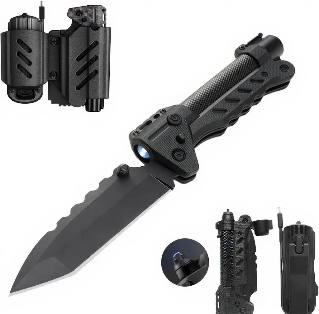 Kaito Voyager Survivor 3” Multifunctional Survival Tool with Crank Dynamo Arc Ignition Fire Starter Waterproof Handle Multi-Tool Design for Camping Emergency Self-Defense