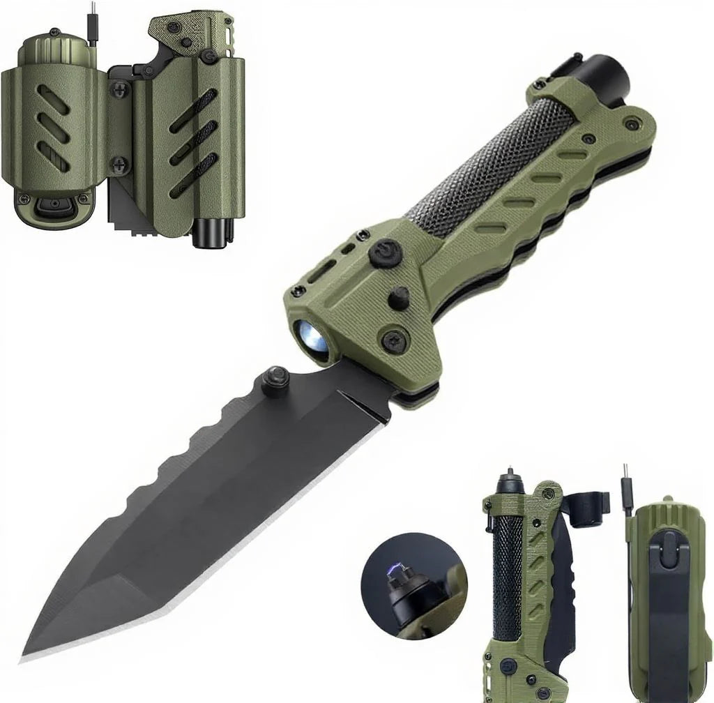 Kaito Voyager Survivor 3” Multifunctional Survival Tool with Crank Dynamo Arc Ignition Fire Starter Waterproof Handle Multi-Tool Design for Camping Emergency Self-Defense