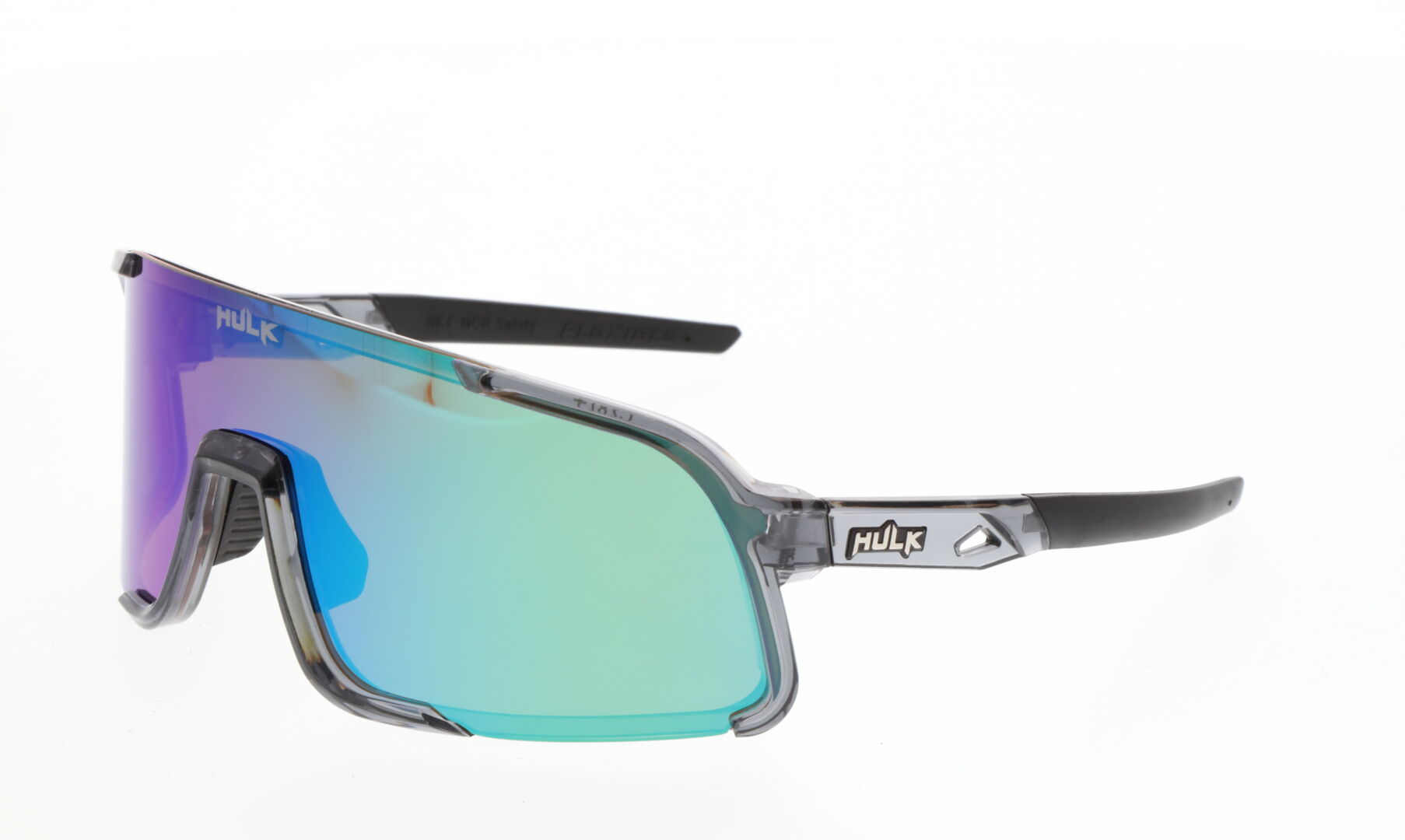 MCR Safety - Hulk® HK4 - Stylish, Full-Frame Eyewear - Crystal Gray, Green Mirror MAX3