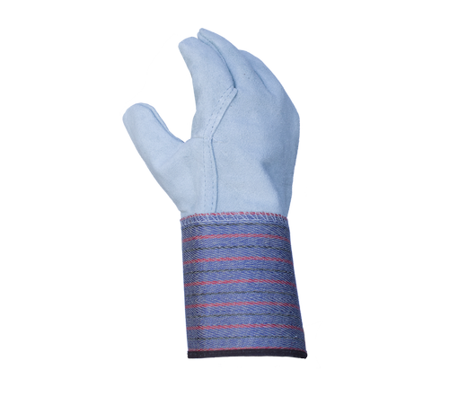 Task Gloves (IB3202) Select Full split leather back, 4 1/2" Rubberized Safety Cuff Gloves - Dozen