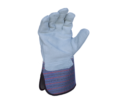 Task Gloves (IB3202) Select Full split leather back, 4 1/2" Rubberized Safety Cuff Gloves - Dozen