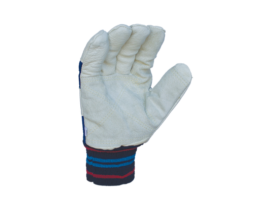 Task Gloves Double Grain Pigskin Palm, Knit Wrist Cuff Gloves(Anti-Impact Back) - Dozen