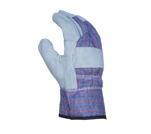 Task Gloves Economy Split Cowhide Leather Palm, Reinforced Patch Palm, 2 1/2" Starched Safety cuff - Dozen