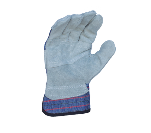 Task Gloves Economy Split Cowhide Leather Palm, Reinforced Patch Palm, 2 1/2" Starched Safety cuff - Dozen