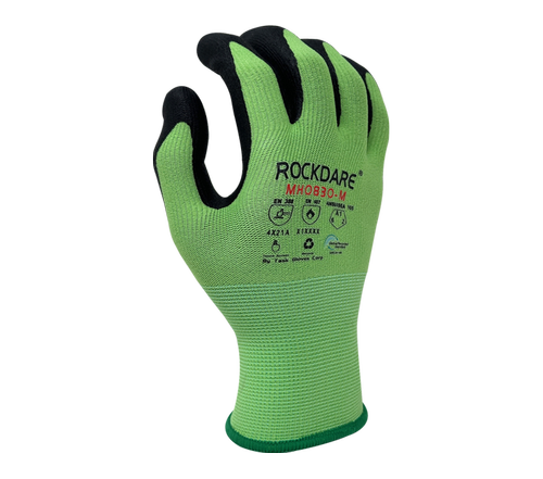 15 Gauge Green R-PET/Spandex shell, Black Molecule-Foam Nitrile Fully coated, Touchscreen compatible - Dozen