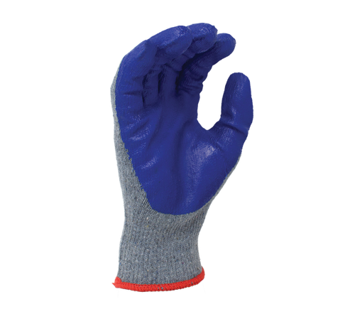 (TSK2007) 10 Gauge Gray Cotton/Polyester shell, Blue Latex palm coated - Dozen
