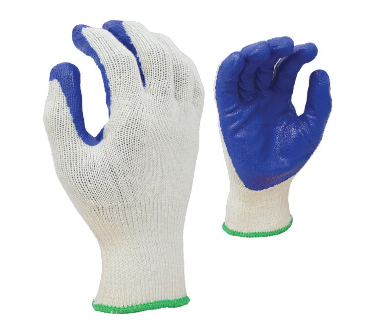 (TSK2009) Rockdare® - Blue Palm Latex Coated Natural Work Gloves - Dozen