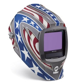 Miller Digital Infinity Red/White/Blue Welding Helmet With 13.4 sq in Variable Shades 3, 5, 8, 13 Auto Darkening Lens
