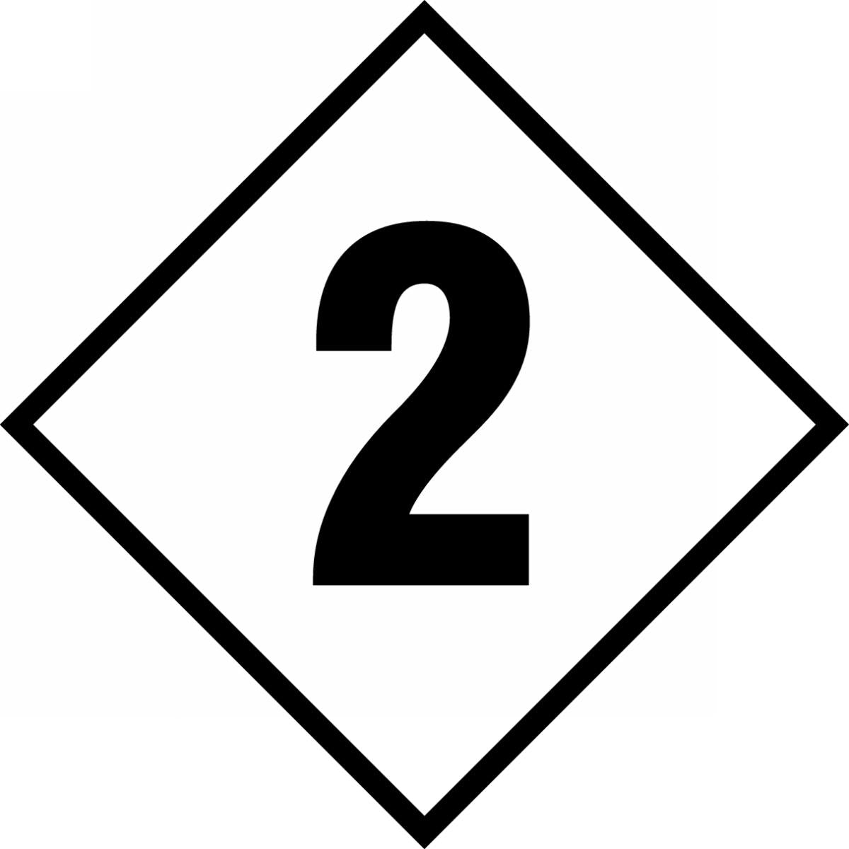6" Black And White 2 mil Self-Adhesive Polyester Hazard Panel "2" (For 15" X 15" Placard)