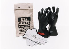 OEL Black Rubber/Goatskin CLASS 0 Linesmens Gloves