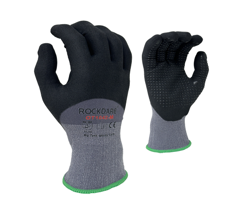 Micro-Foam Nitrile Knuckle coated with Nitrile dots, 15G Nylon shell - Dozen