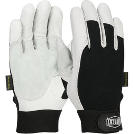 Protective Industrial Products Natural Ironcat® Top Grain Cowhide And Spandex Full Finger Premium Mechanics Gloves With Hook and Loop Cuff