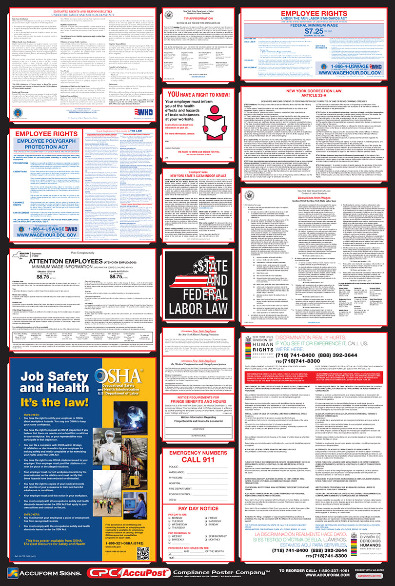 40" X 27" Full Color Plastic/Laminate Safety Banners & Poster "EMPLOYEE RIGHTS"