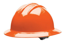 Bullard® Orange HDPE Full Brim Hard Hat With Ratchet/6 Point Ratchet Suspension