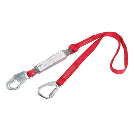 3M™ DBI-SALA® 6' PROTECTA® PRO™ Pack 1" Polyester Web Single-Leg Tie-Back Tie-Off Shock-Absorbing Lanyard With Snap Hook At One End And Tie-Back Carabiner At Other End