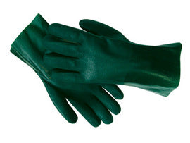 RADNOR™ Large Green Jersey Lined Supported PVC Chemical Resistant Gloves With Sandpaper Finish