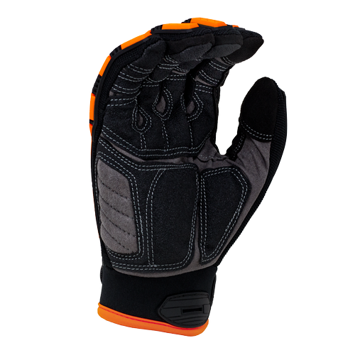 Task Gloves - Synthetic Leather palm, Spandex back, TPR back, Padded anti-vibration palm, Side impact resistant, Touchscreen compatible (Thumb & Index finger) - Dozen