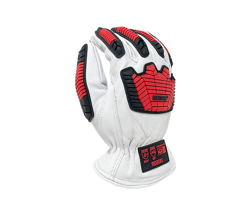 Task Gloves - Premium Grain Goatskin Driver, HDPE & Acrylic lined, Shirred Elastic back, Keystone Thumb, TPR back, ANSI Cut A7 - Dozen