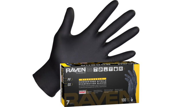 Raven Nitrile Gloves 100-Count Powder-Free Nitrile Gloves
