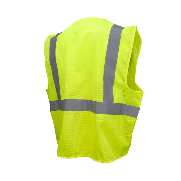 Radians SV2ZGM Economy Type R Class 2 Mesh Safety Vest with Zipper - Yellow/Lime