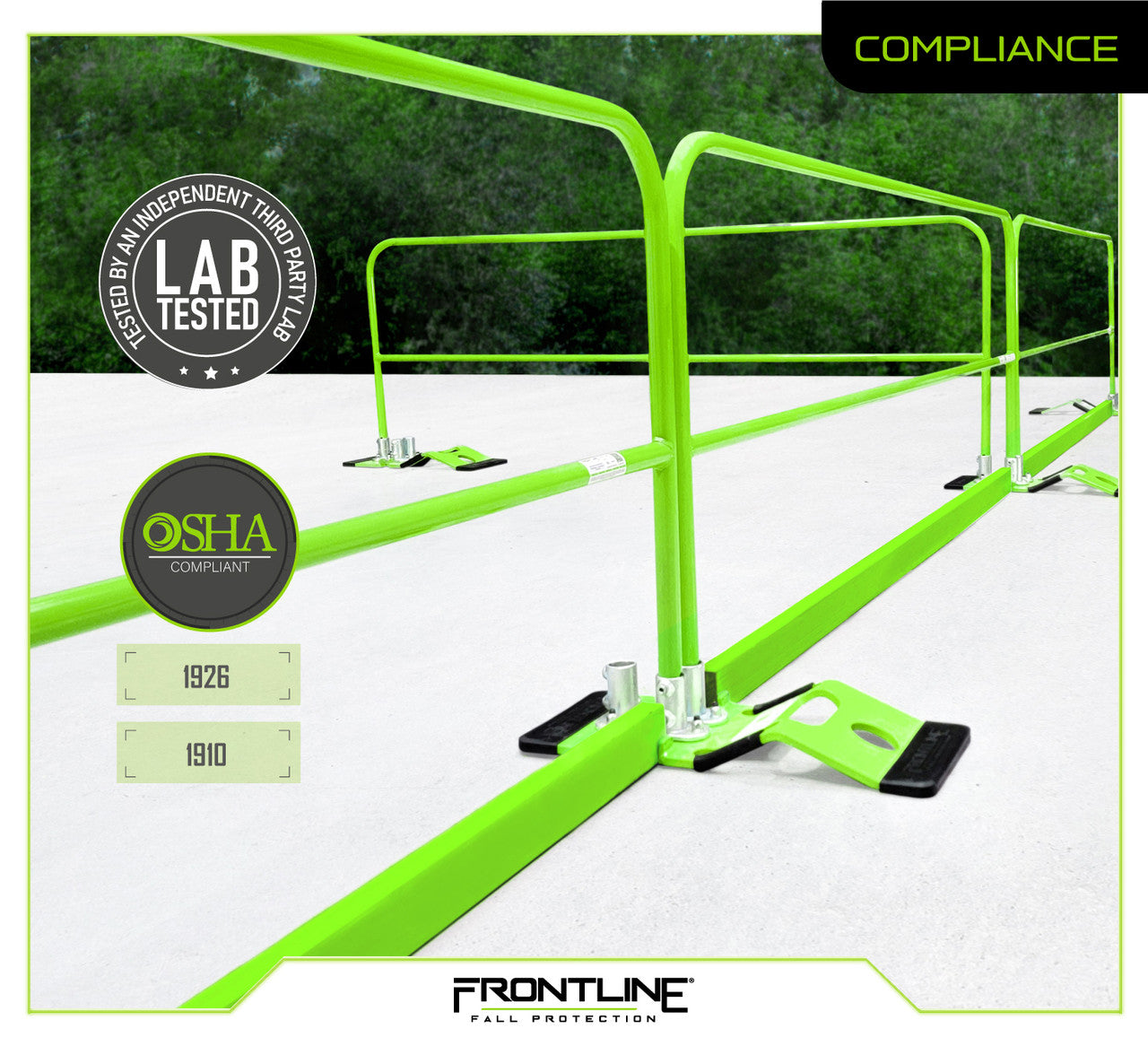 Frontline Guardrail Section for Concrete or Steel Substrates - 5'