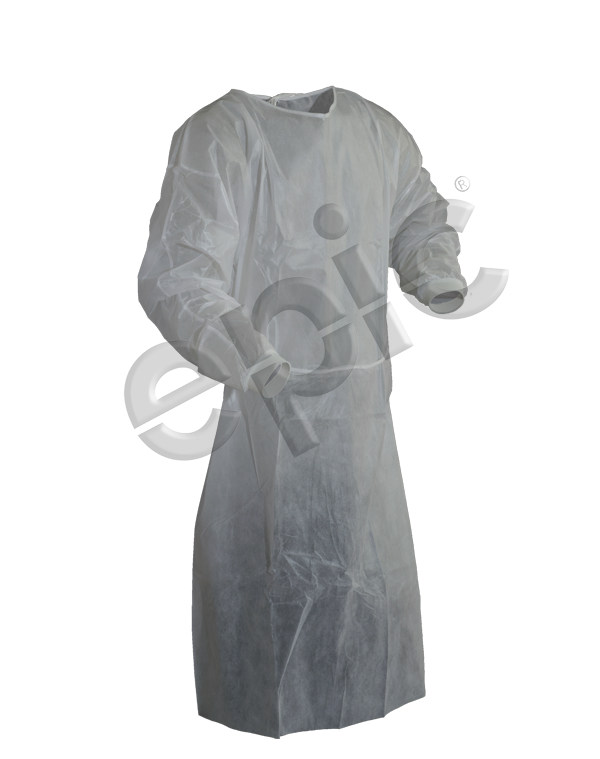 EPIC- Coated Barrier / Cleanroom White Gown - Case