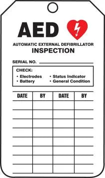 AccuformNMC - Mini Tags: AED Inspection (25 Pack)