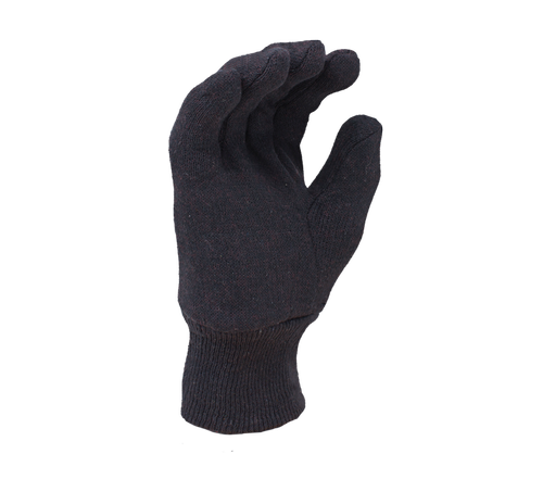 Task Gloves Brown Jersey, 8oz, Cotton/Polyester, size Small - Dozen